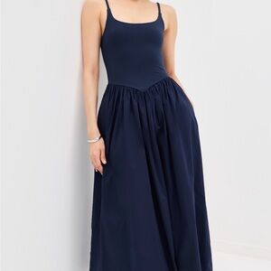 Le Bop Mixed Fabric Tank Dress